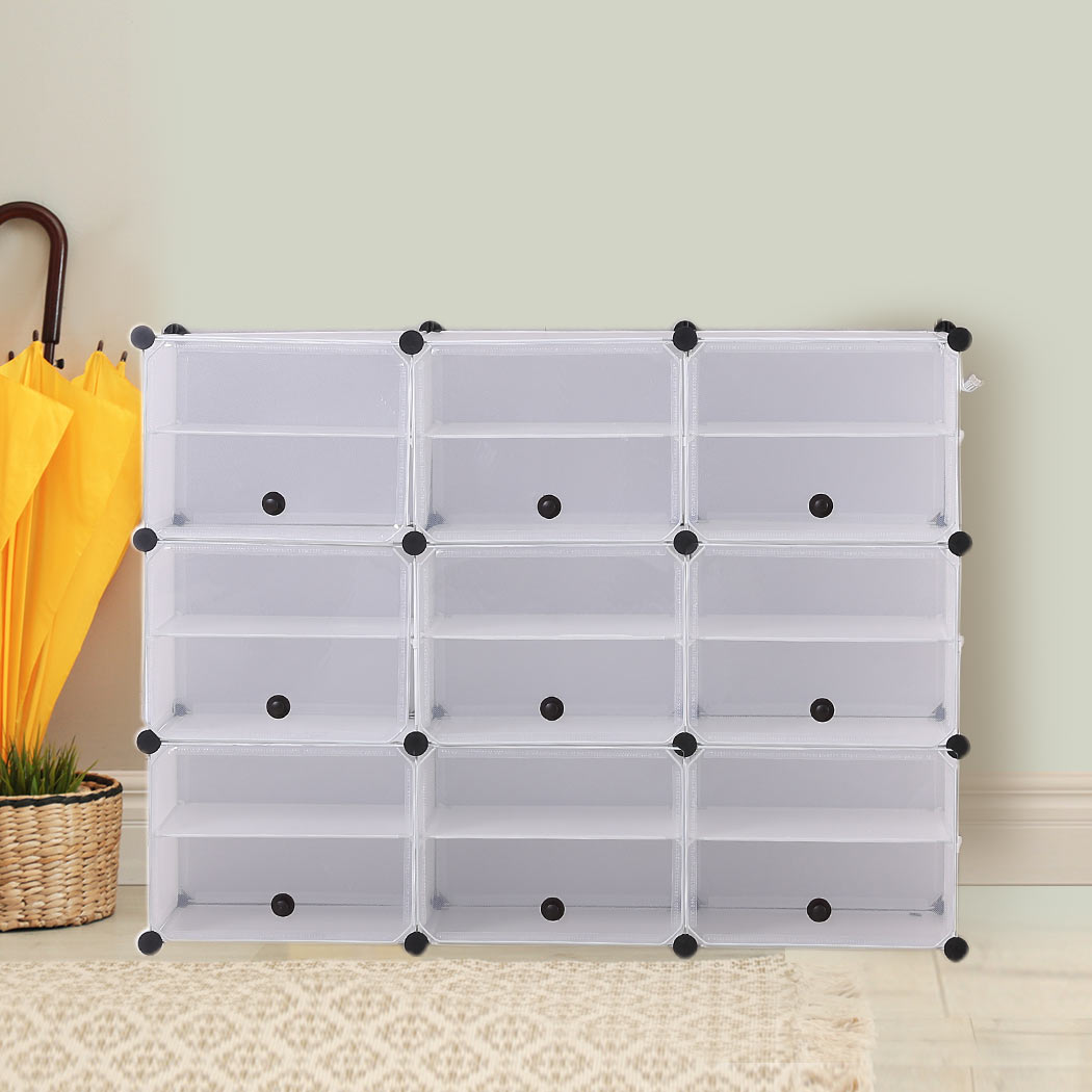 Shoe Cube Cabinet Organiser Shelf Stackable 6 Tier 3 Column