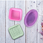Soap Moulds Silicone 3D Shaped Mold DIY Handmade Tools Square Ellipse 50Pcs