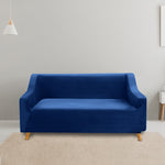 Sofa Cover Couch High Stretch Super Soft Plush Protector Slipcover 2 Seater Navy