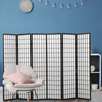 6 Panel Free Standing Foldable  Room Divider Privacy Screen Black Frame
