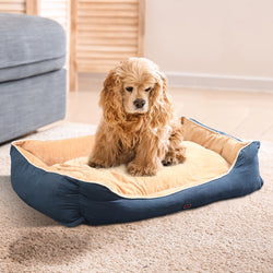 Deluxe Soft Pet Bed Mattress with Removable Cover Size Medium in Blue Colour