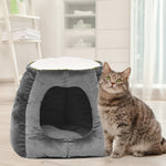 Pet Bed Cat Beds Bedding Castle Igloo Round Nest Comfy Kennel Cave Grey L