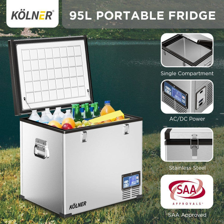 95l stainless steel portable fridge chest freezer