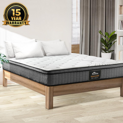 H&L 22cm Queen Mattress Bed Spring Mattress 4D Mesh Fabric EuroTop Medium Foam