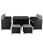 9PCS Outdoor Table Chair Set Patio Furniture Dining Setting Garden Lounge