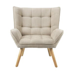 Armchair Accent Chairs Sofa Lounge Fabric Upholstered Tub Chair Beige