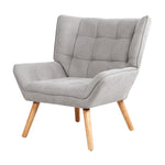 Armchair Accent Chairs Sofa Lounge Fabric Upholstered Tub Chair Grey