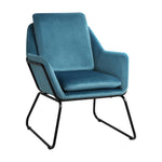 Armchair Velvet Accent Chairs Tub Chair Sofa Lounge Upholstered Blue