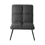 Armchair Lounge Chair Accent Chairs Linen Fabric Upholstered Dark Grey