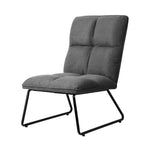 Armchair Lounge Chair Accent Chairs Linen Fabric Upholstered Dark Grey