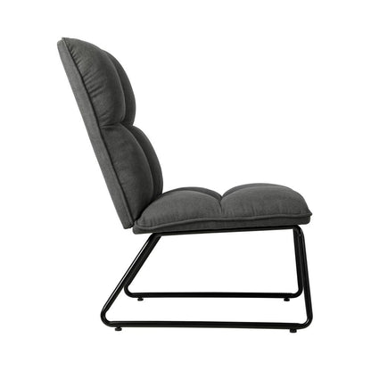 Armchair Lounge Chair Accent Chairs Linen Fabric Upholstered Dark Grey