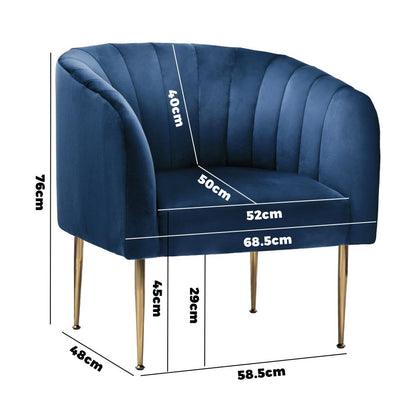 Armchair Lounge Chair Accent Chairs Velvet Armchairs Sofa Couches Blue