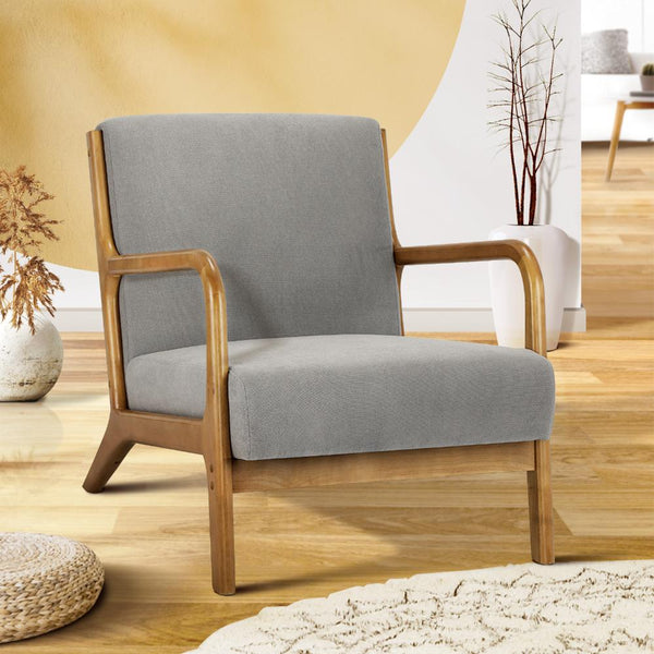  Armchair Lounge Chair Accent Armchairs Couches Sofa Bedroom Wood Grey