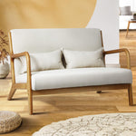 Armchair Lounge Chair Accent Couch Sofa Pillows 2 Seater Fabric Beige