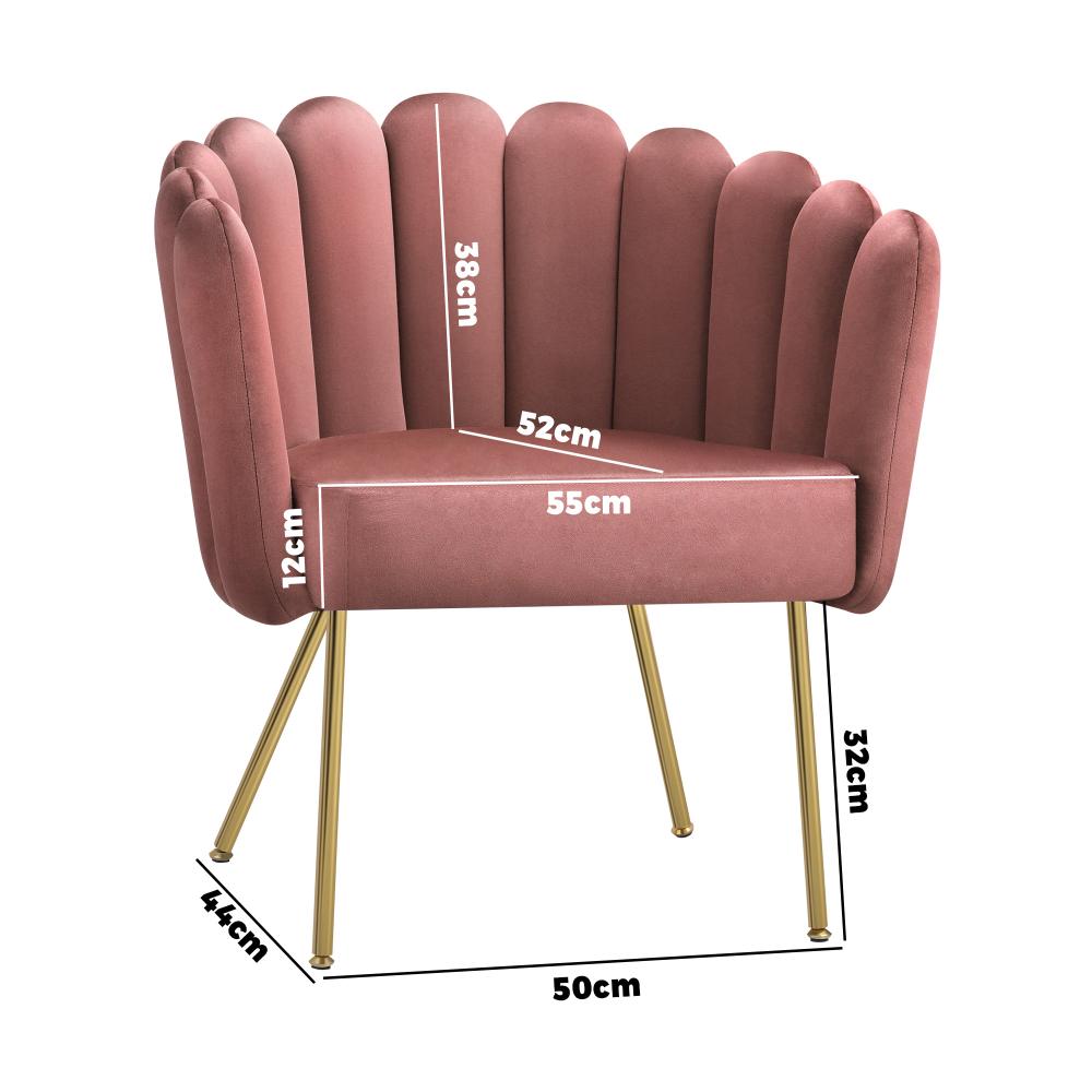 Armchair Lounge Chair Accent Chairs Velvet Fabric Sofa Couches Pink
