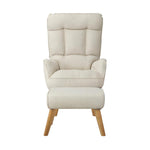 Armchair wit Stool, Home Lounge with 360 Swivel Seat and 145 Recline Beige