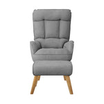 Armchair wit Stool, Home Lounge with 360 Swivel Seat and 145 Recline Grey