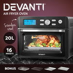 Devanti 20L Air Fryer Convection Oven Oil Free Fryers Black
