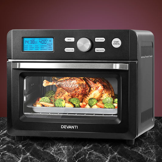 Devanti 20L Air Fryer Convection Oven Oil Free Fryers Black