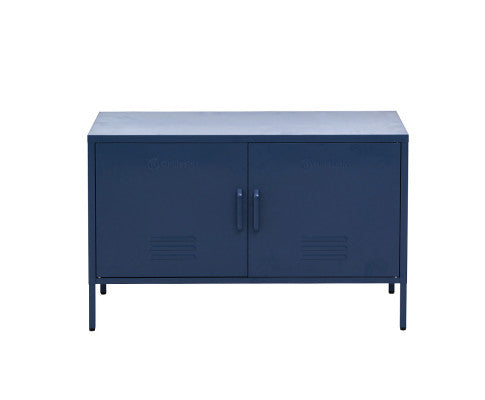 Base Metal Locker Storage Shelf Organizer Cabinet Buffet Sideboard Blue