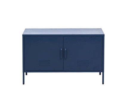 Base Metal Locker Storage Shelf Organizer Cabinet Buffet Sideboard Blue