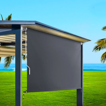 Instahut 1.8m x 2.5m Retractable Roll Down Awning - Grey