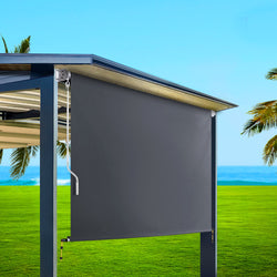 Instahut 1.8m x 2.5m Retractable Roll Down Awning - Grey