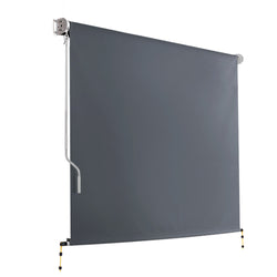 Instahut 2.1m x 2.5m Retractable Roll Down Awning - Grey