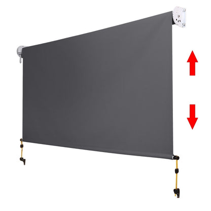 Instahut 2.4m x 2.5m Retractable Roll Down Awning - Grey
