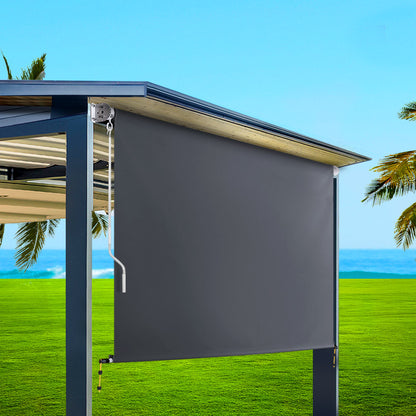 Instahut 2.4m x 2.5m Retractable Roll Down Awning - Grey
