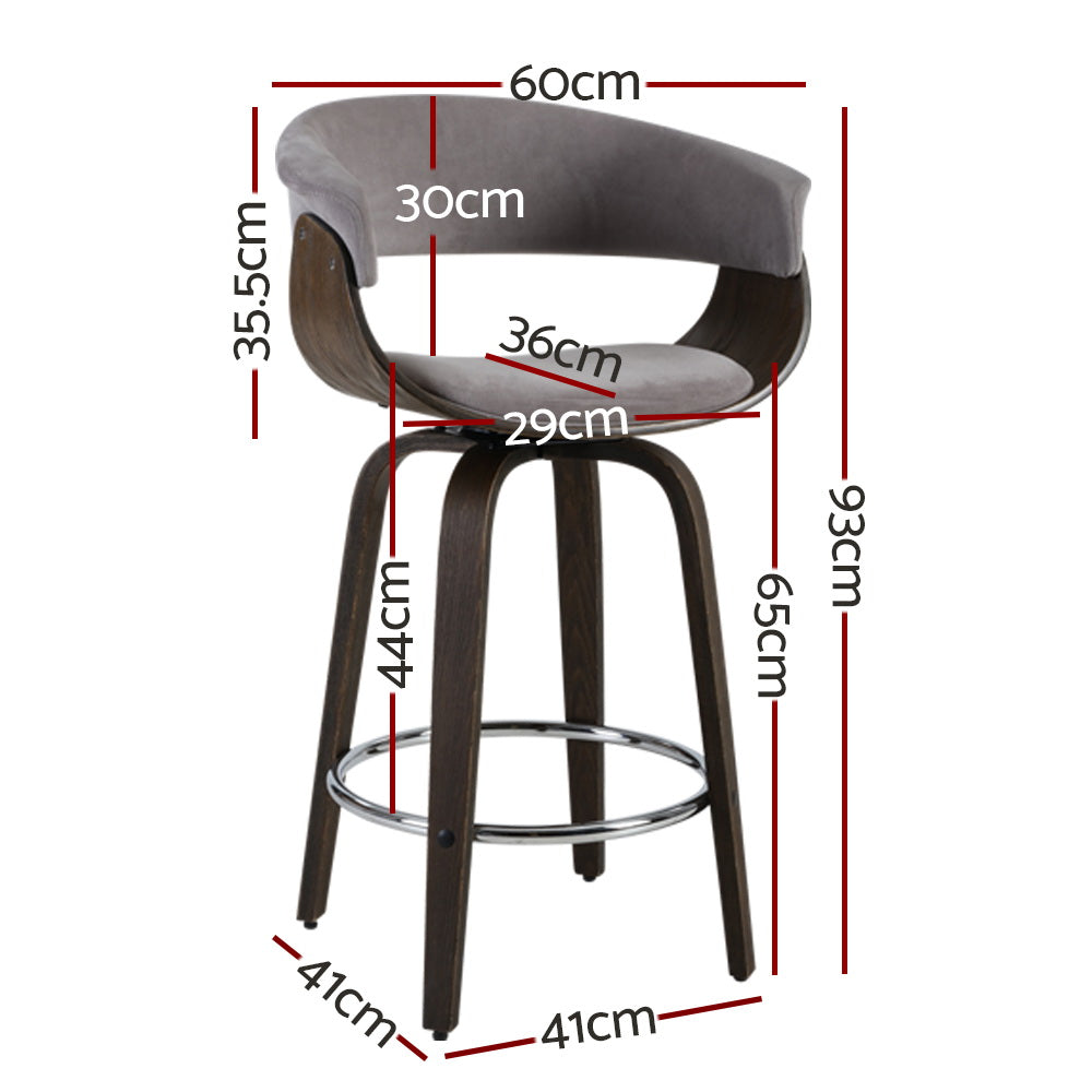 Bar Stool Wooden Dining Chair Grey