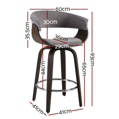 Bar Stool Wooden Dining Chair Grey
