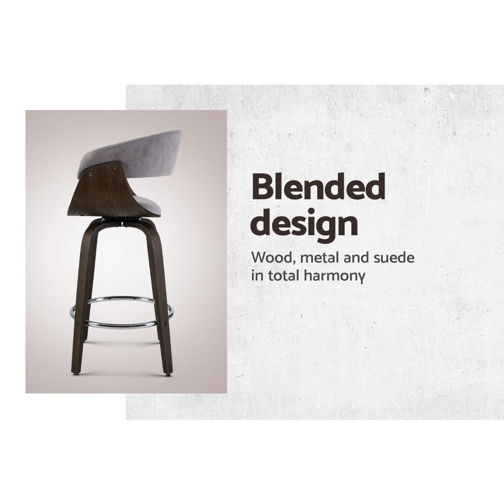Bar Stool Wooden Dining Chair Grey