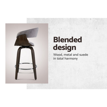 Bar Stool Wooden Dining Chair Grey