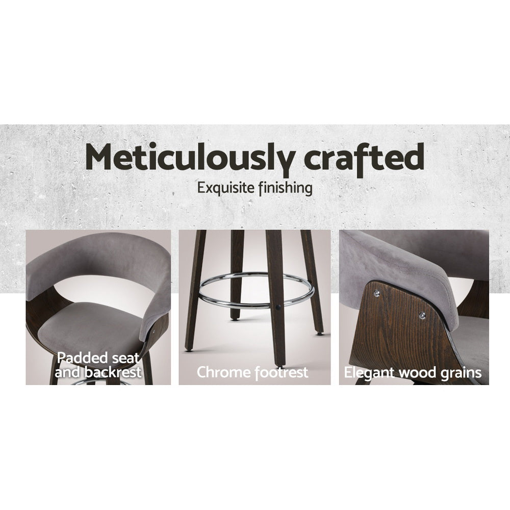 Bar Stool Wooden Dining Chair Grey