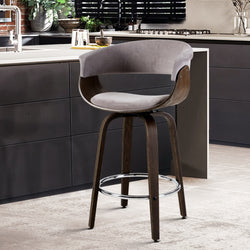 Bar Stool Wooden Dining Chair Grey