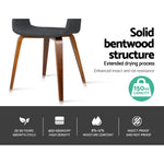 Set of 2 Timber Wood and Fabric Dining Chairs - Charcoal