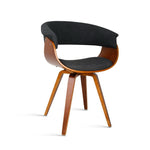 Timber Wood and Fabric Dining Chair - Charcoal