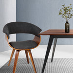 Timber Wood and Fabric Dining Chair - Charcoal