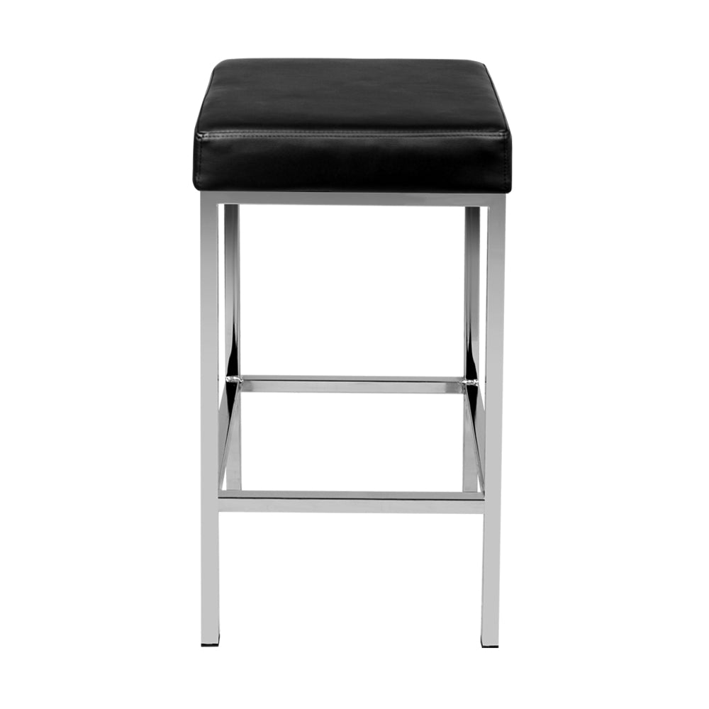 Set of 2 PU Leather Backless Bar Stools - Melbourne Home & Living