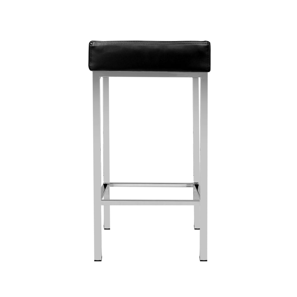 Set of 2 PU Leather Backless Bar Stools - Melbourne Home & Living