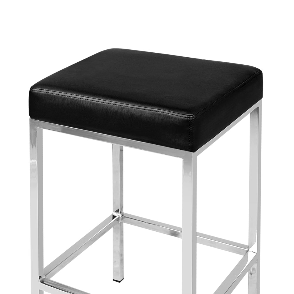 Set of 2 PU Leather Backless Bar Stools - Melbourne Home & Living