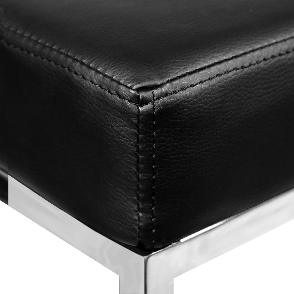 Set of 2 PU Leather Backless Bar Stools - Melbourne Home & Living