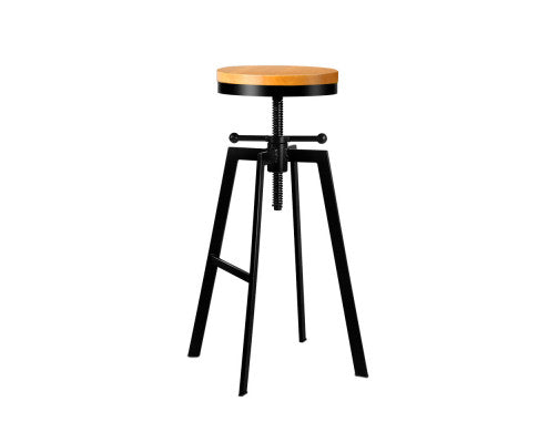 Adjutable Height Swivel Bar Stool - Black - Melbourne Home & Living