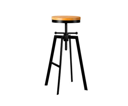 Adjutable Height Swivel Bar Stool - Black - Melbourne Home & Living