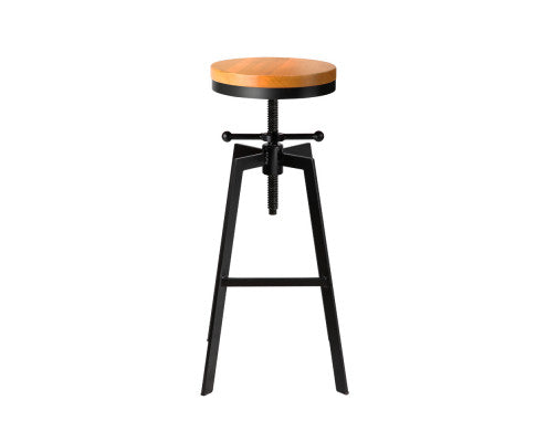 Adjutable Height Swivel Bar Stool - Black - Melbourne Home & Living