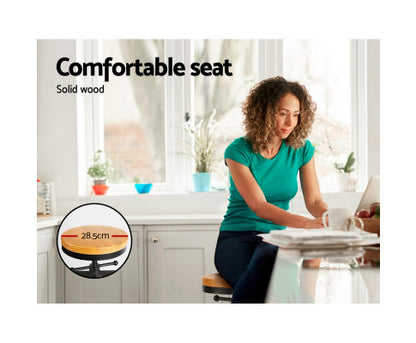 Adjutable Height Swivel Bar Stool - Black - Melbourne Home & Living