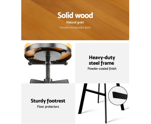 Adjutable Height Swivel Bar Stool - Black - Melbourne Home & Living