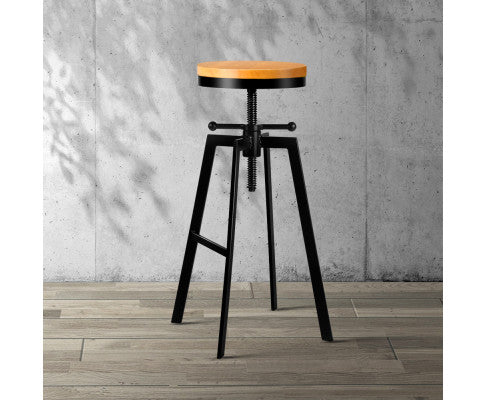 Adjutable Height Swivel Bar Stool - Black - Melbourne Home & Living