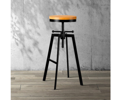 Adjutable Height Swivel Bar Stool - Black - Melbourne Home & Living